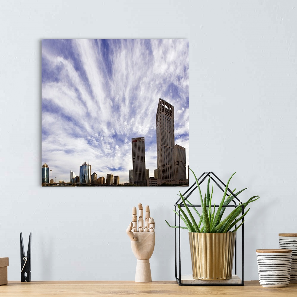 A bohemian room featuring China, Beijing, Skyscrapers in the new part of the town
