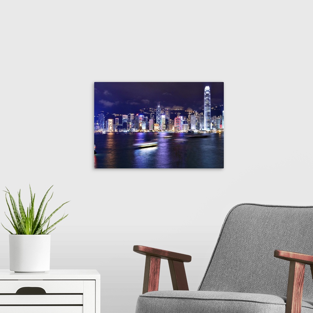 A modern room featuring China, Hong Kong, Hong Kong island, Skyline.