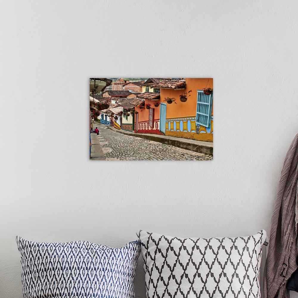 A bohemian room featuring Colombia, Antioquia, colorful street at Guatape town