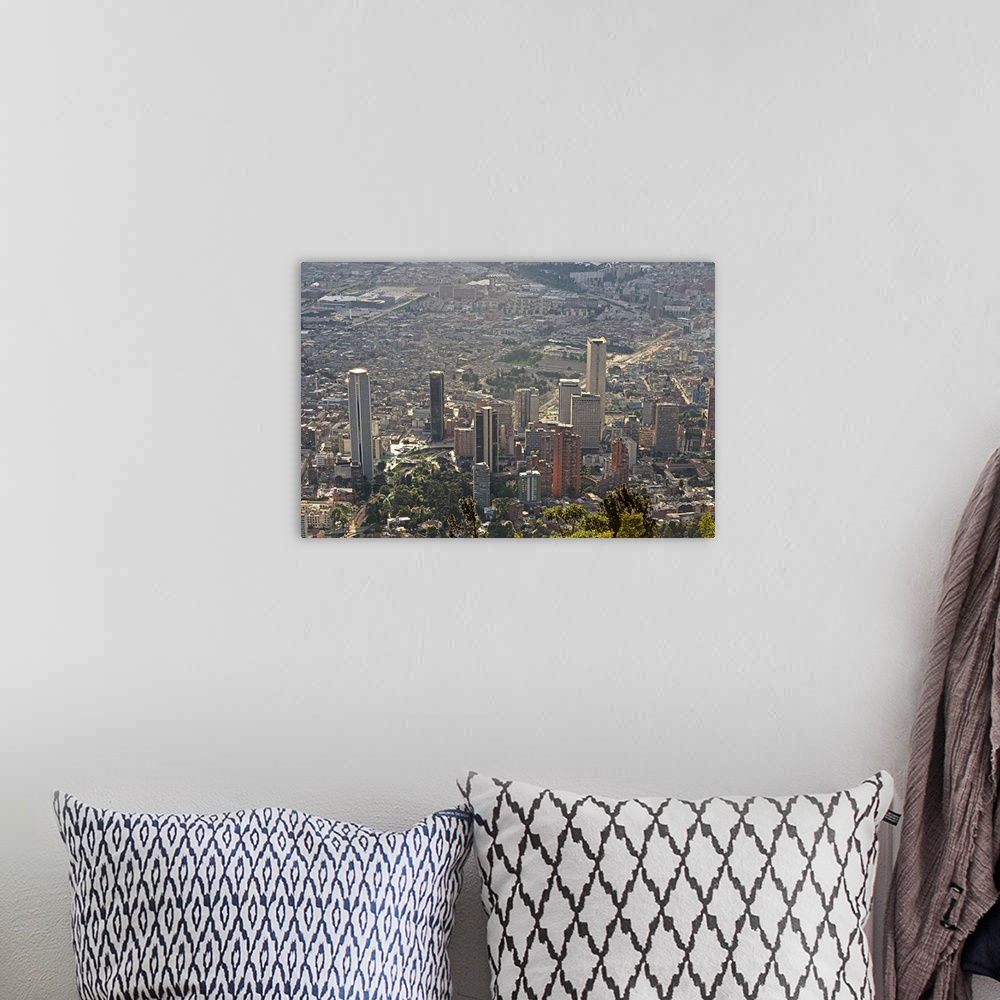 A bohemian room featuring Colombia, Bogota, Aerial view from Monserrate Mountain
