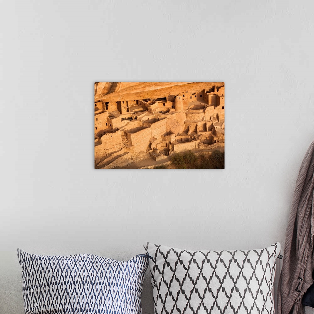 A bohemian room featuring USA, Colorado, Mesa Verde National Park, Cliff Palace, Anasazi Indian Ruin.