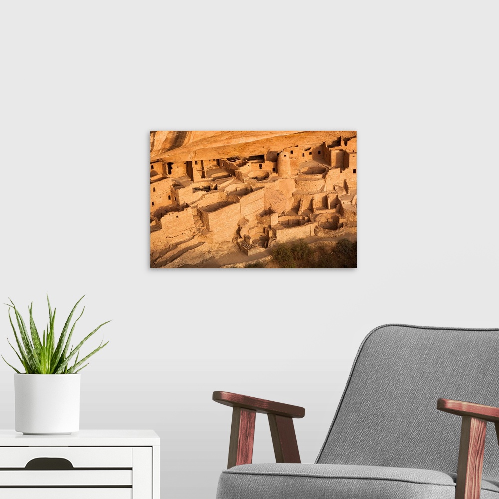 A modern room featuring USA, Colorado, Mesa Verde National Park, Cliff Palace, Anasazi Indian Ruin.