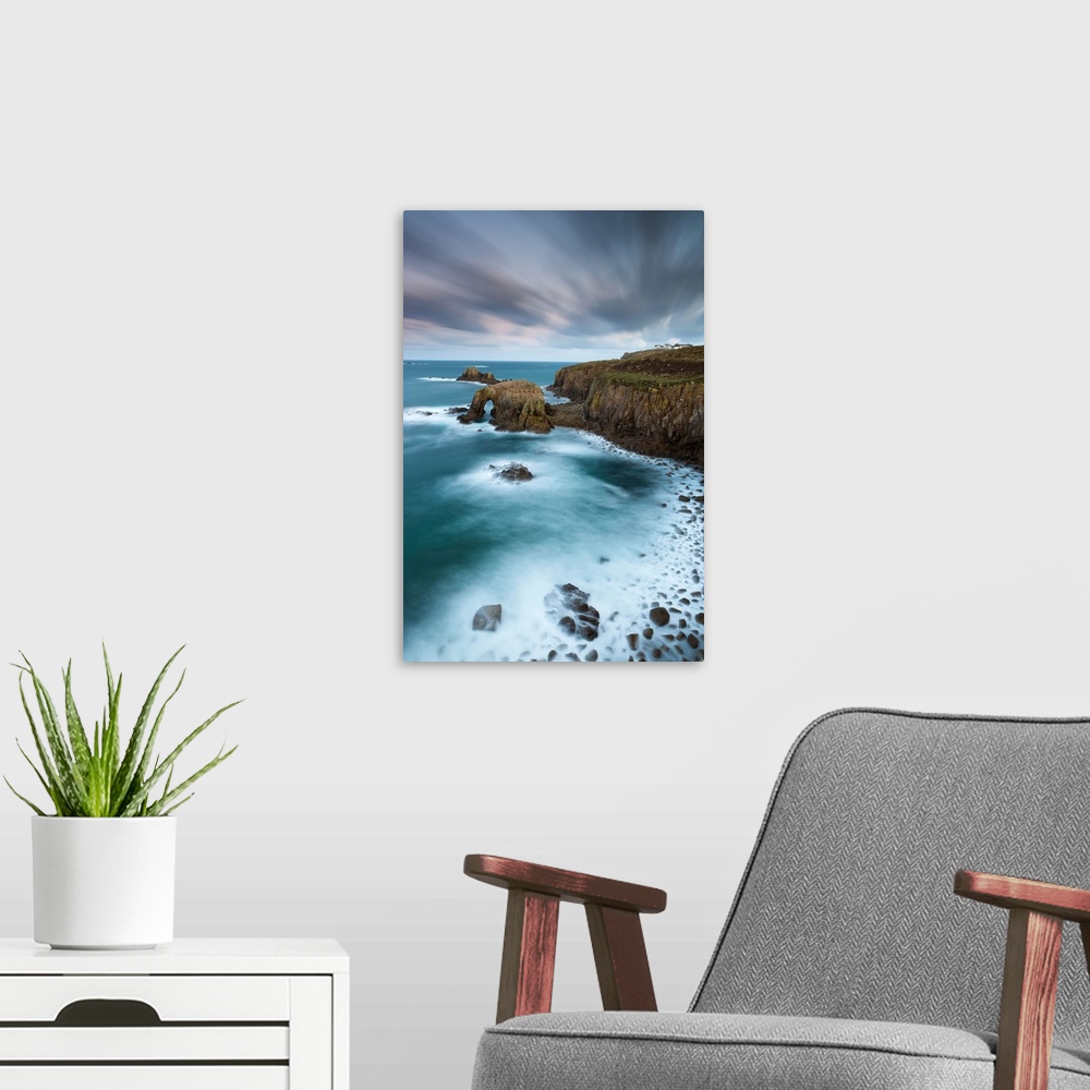 A modern room featuring Cornwall, Penwith peninsula, Coastal landscape at Land's End
