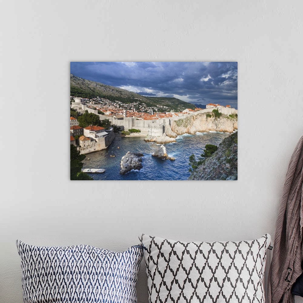 A bohemian room featuring Croatia, Dalmatia, Mediterranean sea, Adriatic sea, Adriatic Coast, Dubrovnik, Old town, view fro...
