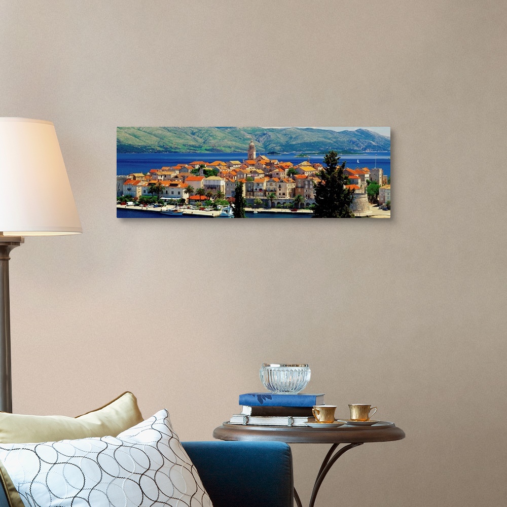 A traditional room featuring Croatia, Dalmatia, Korcula, view of the town