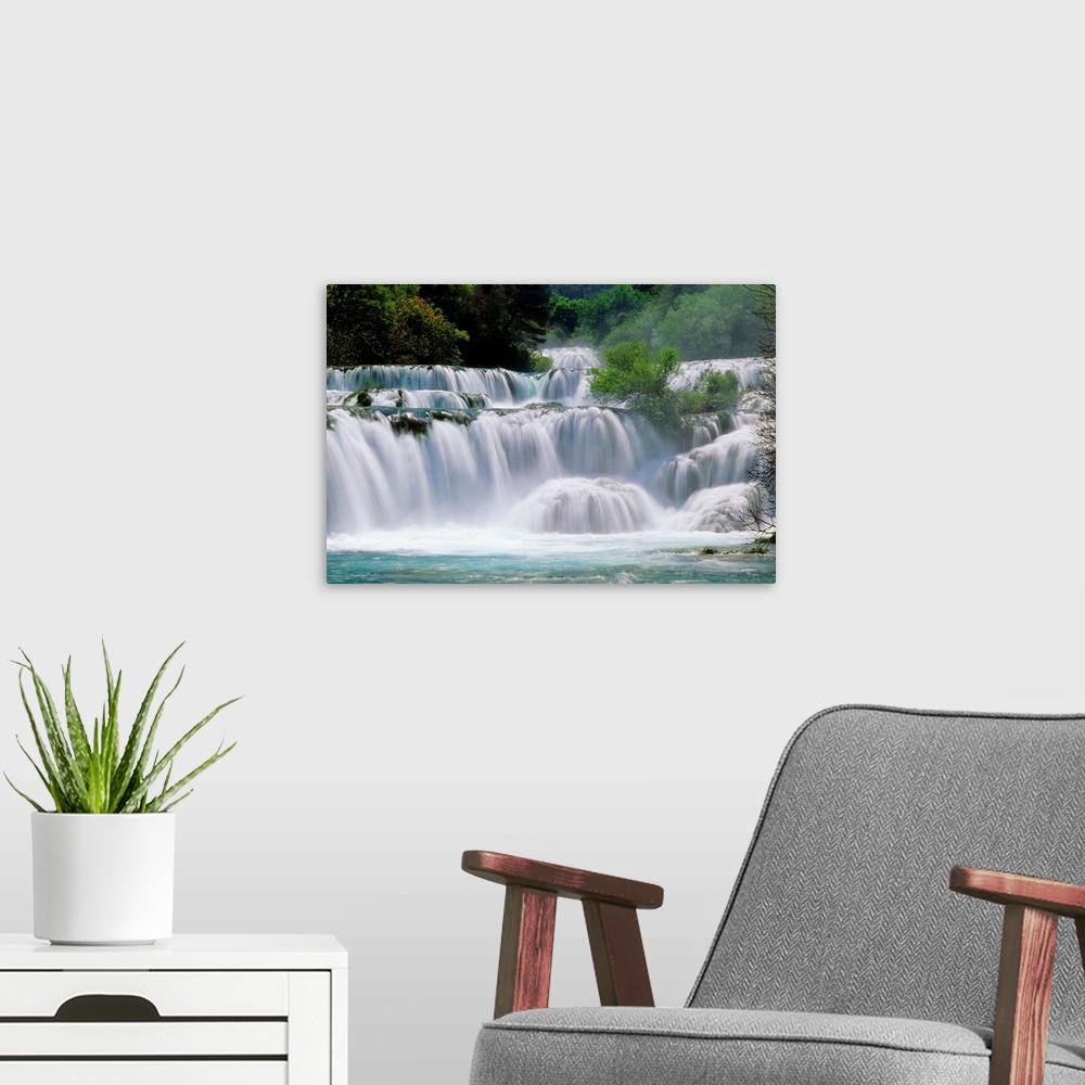 A modern room featuring Croatia, Dalmatia, Krka National Park, waterfalls