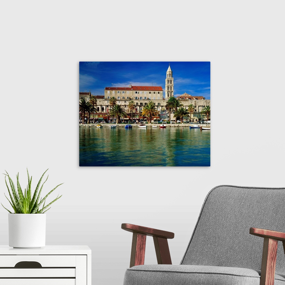 A modern room featuring Croatia, Dalmatia, Split, Palace of Diocletian from the sea