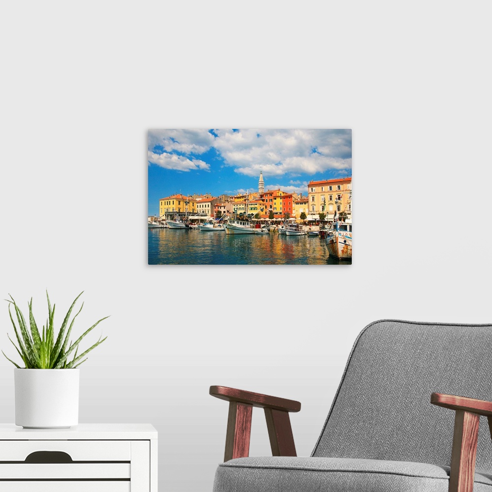 A modern room featuring Croatia, Istria, Mediterranean area, Mediterranean sea, Adriatic Coast, Rovinj, Harbour