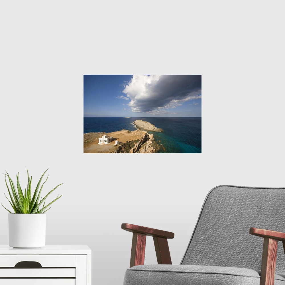 A modern room featuring Cyprus, Northern Cyprus, Kirpasa, View of Cape Zafer, point of the Karpas peninsula