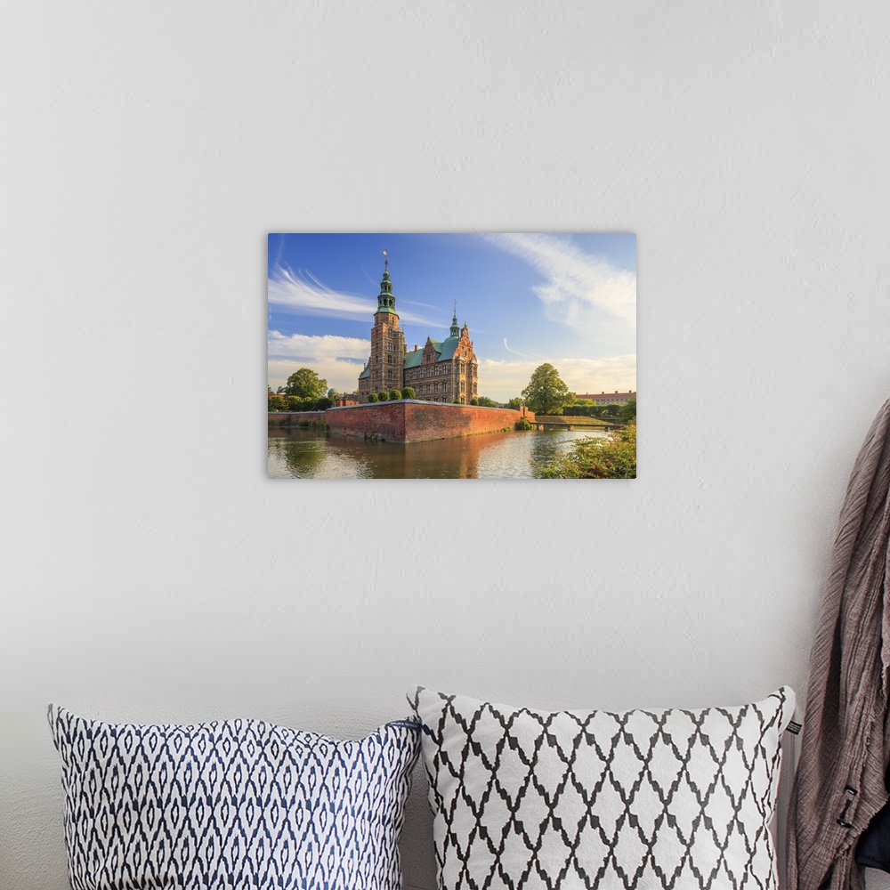 A bohemian room featuring Denmark, Scandinavia, Copenhagen, Rosenborg Castle and park.
