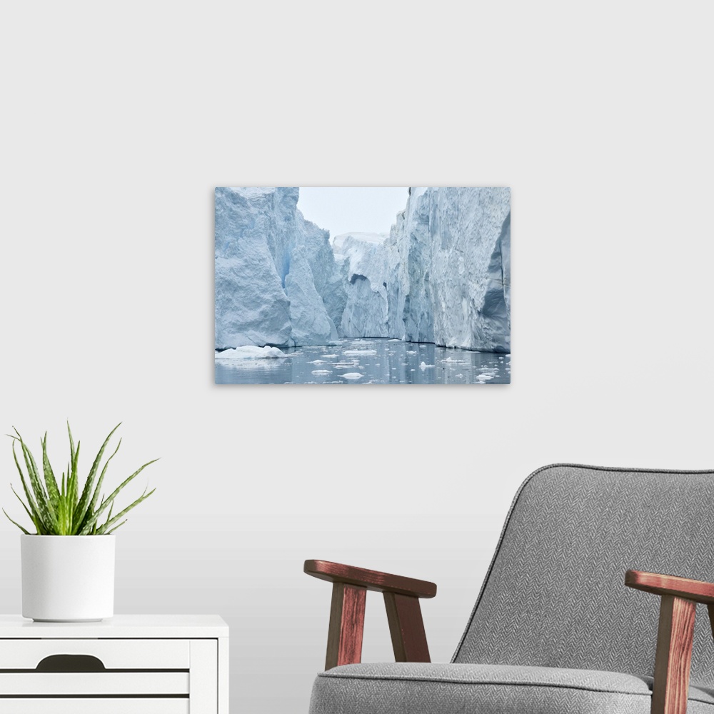 A modern room featuring Denmark, Greenland, Ilulissat, Iceberg in Disko Bay.