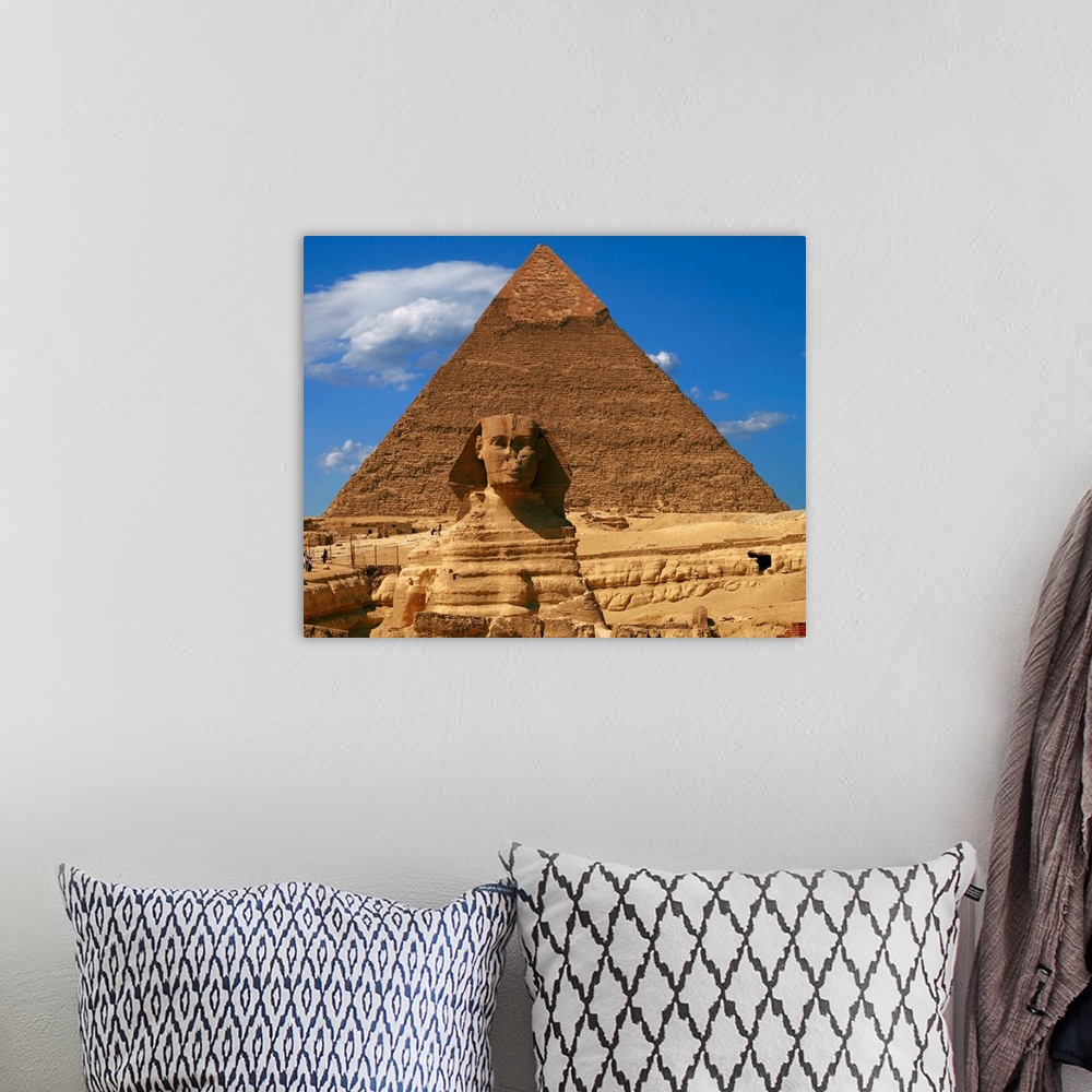 A bohemian room featuring Egypt, Cairo, Giza, Jizah, Sphinx and Pyramid of Chefren