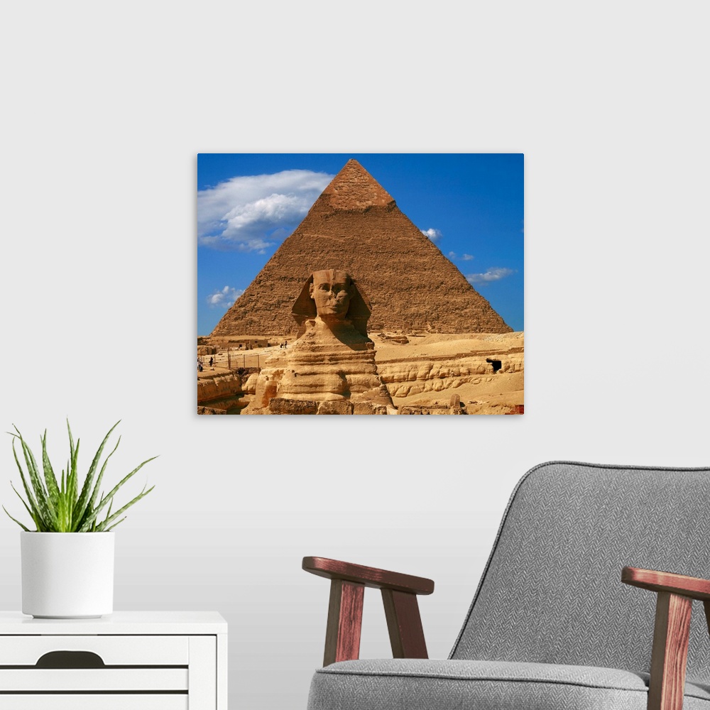 A modern room featuring Egypt, Cairo, Giza, Jizah, Sphinx and Pyramid of Chefren