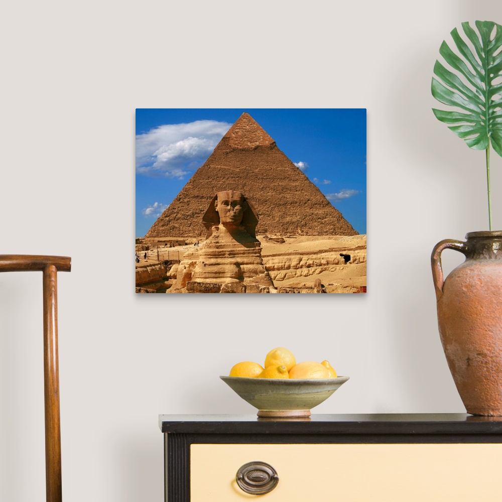 A traditional room featuring Egypt, Cairo, Giza, Jizah, Sphinx and Pyramid of Chefren