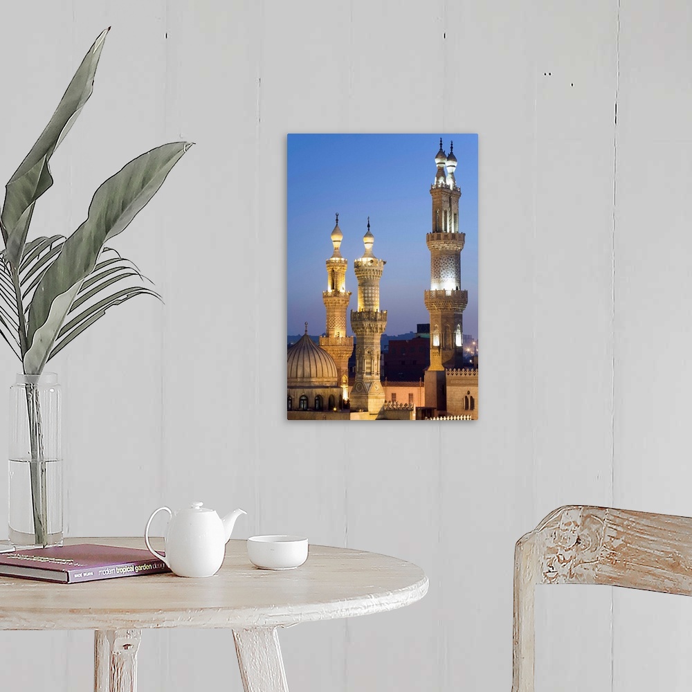A farmhouse room featuring Egypt, Cairo, Islamic Cairo area, Minarets and dome of Mosque of al-Azhar