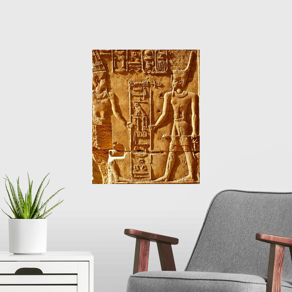 A modern room featuring Egypt, Temple of Karnak, relief in temple