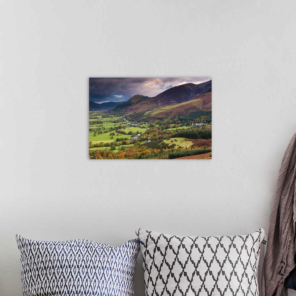 A bohemian room featuring England, Cumbria, Great Britain, Keswick, The valley of Borrowdale from Latrigg summit
