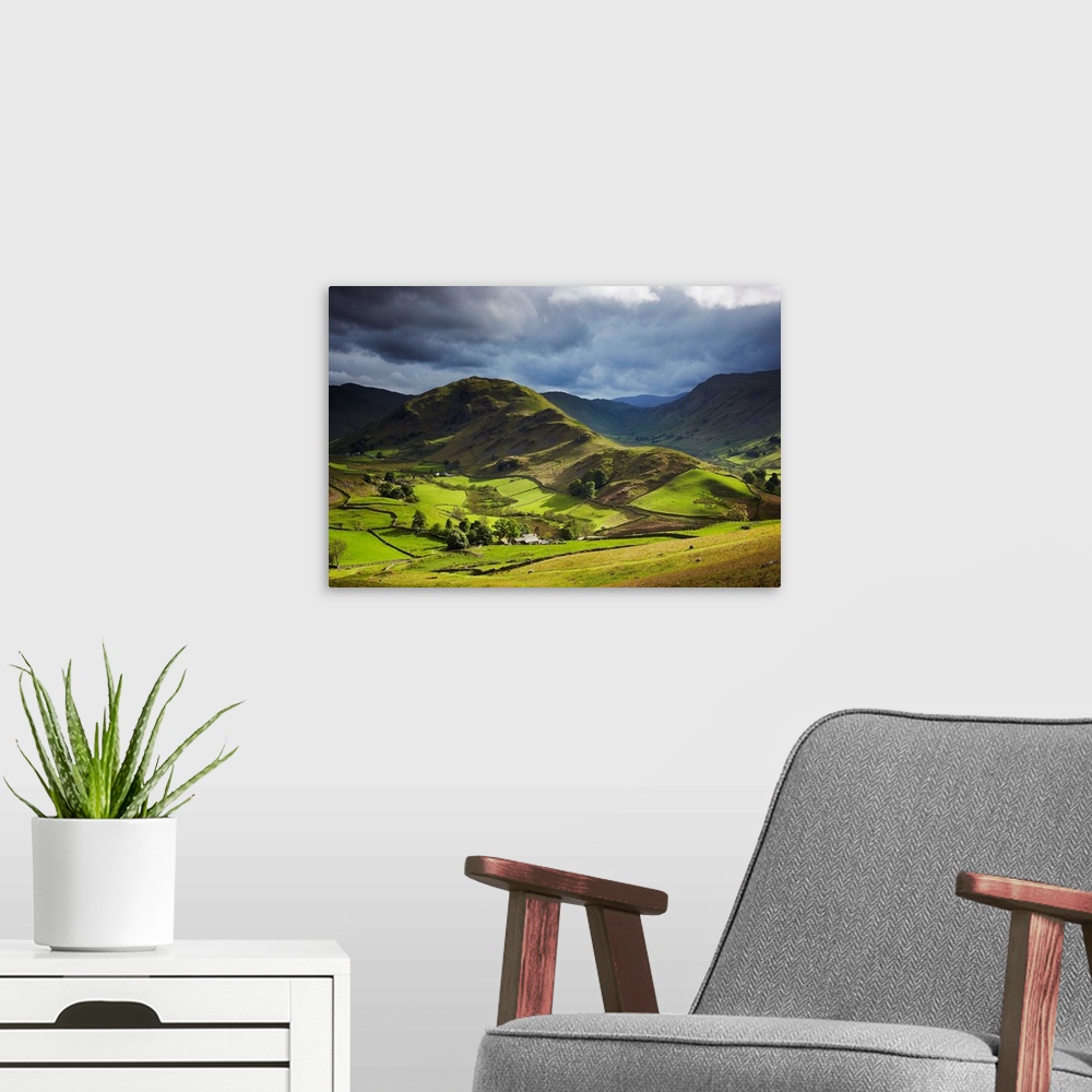 A modern room featuring United Kingdom, UK, England, Cumbria, Great Britain, Lake District, Ullswater, The valley of St M...