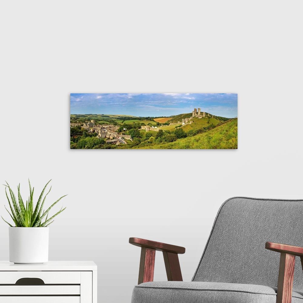 A modern room featuring United Kingdom, UK, England, Great Britain, Dorset, Corfe Castle in Corfe village in Purbeck island
