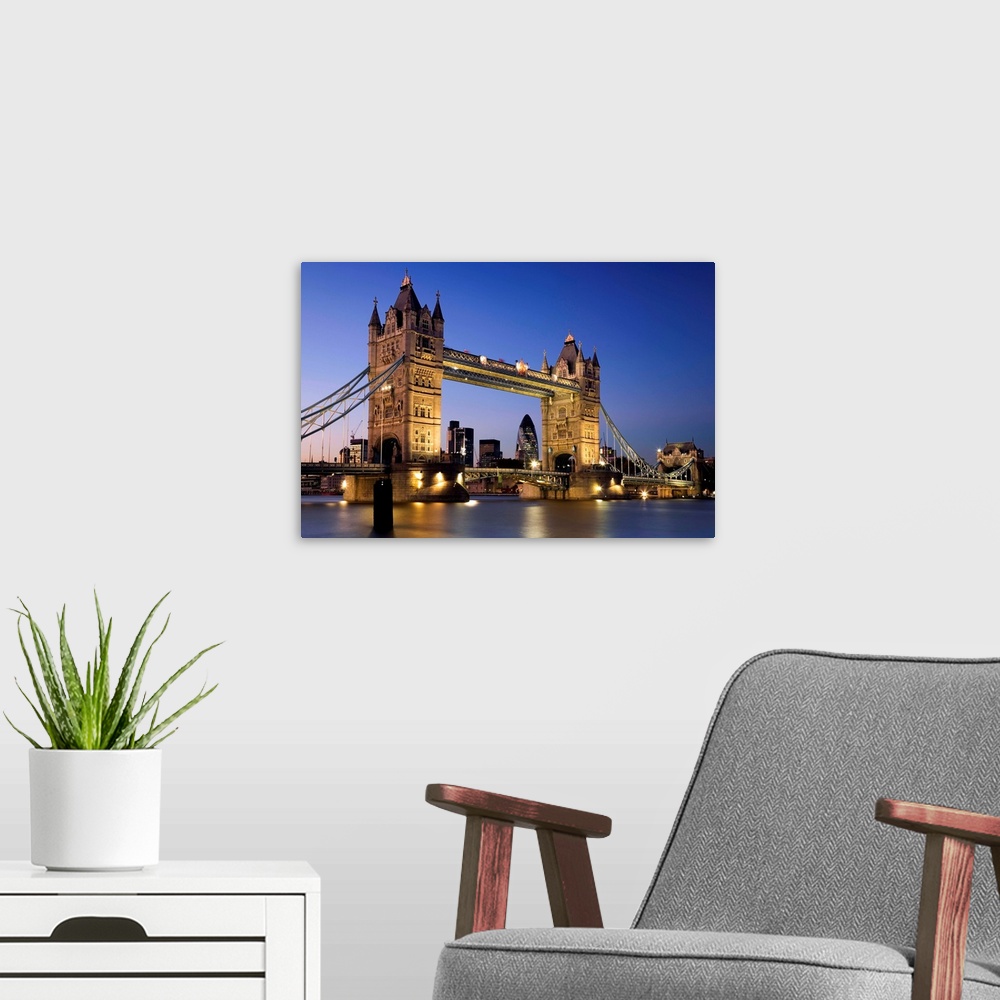 A modern room featuring England, London, Great Britain, Thames, South Bank, City Skyline in background