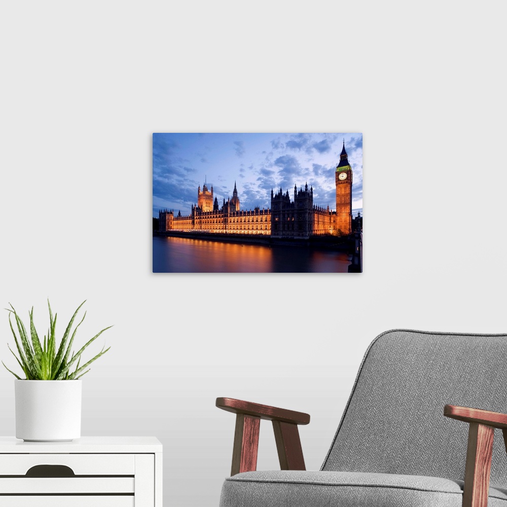 A modern room featuring England, London, Palace of Westminster, Houses of Parliament, Big Ben