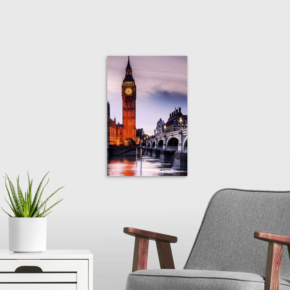 A modern room featuring UK, England, Great Britain, Thames, London, City of Westminster, Palace of Westminster, Houses of...