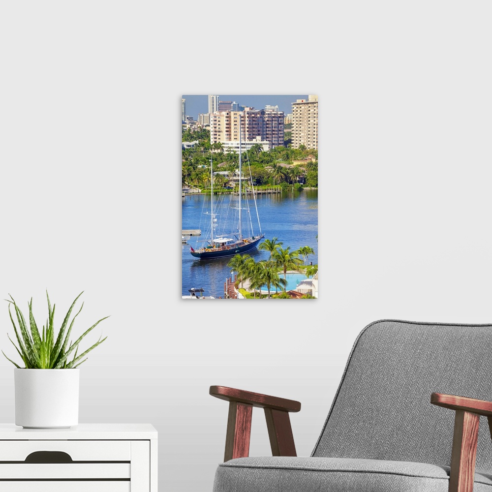 A modern room featuring Florida, Atlantic ocean, Fort Lauderdale, Sailboat on the Intracoastal Waterway
