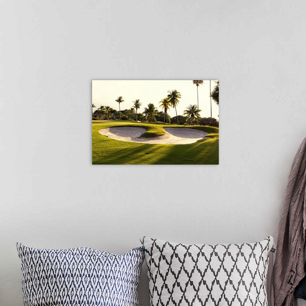 A bohemian room featuring Florida, Boca Raton, golf course with palm trees.