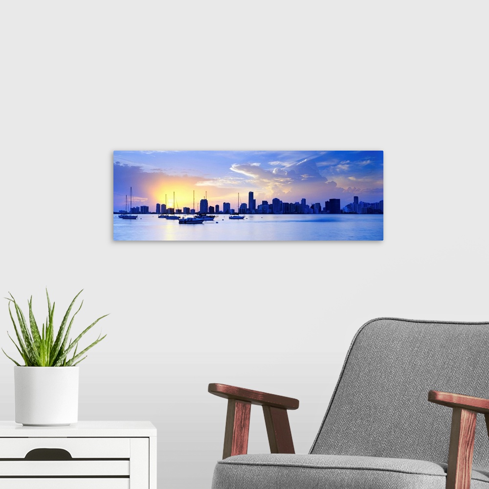 A modern room featuring United States, USA, Florida, Miami, Atlantic ocean, Travel Destination, View of the skyline from ...