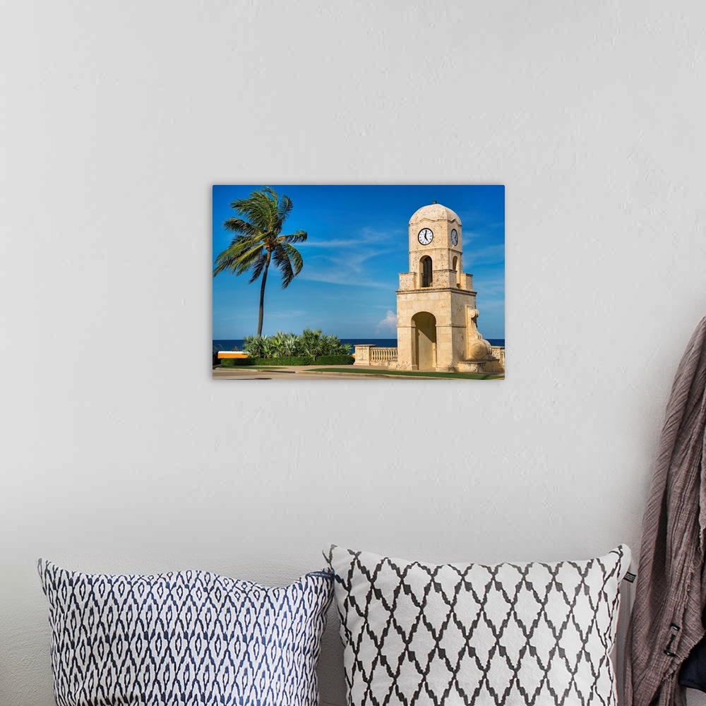 A bohemian room featuring Florida, South Florida, The Palm Beaches, Palm Beach, clock tower by the beach..