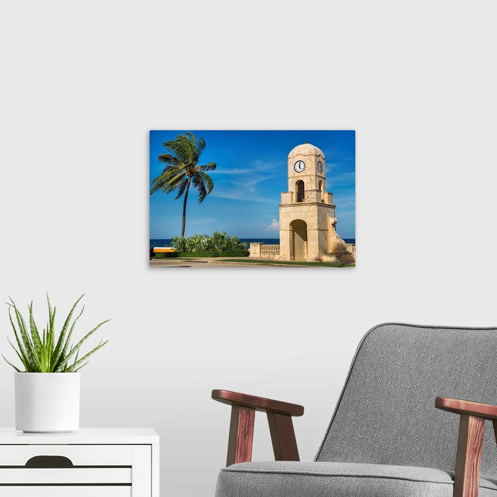 A modern room featuring Florida, South Florida, The Palm Beaches, Palm Beach, clock tower by the beach..