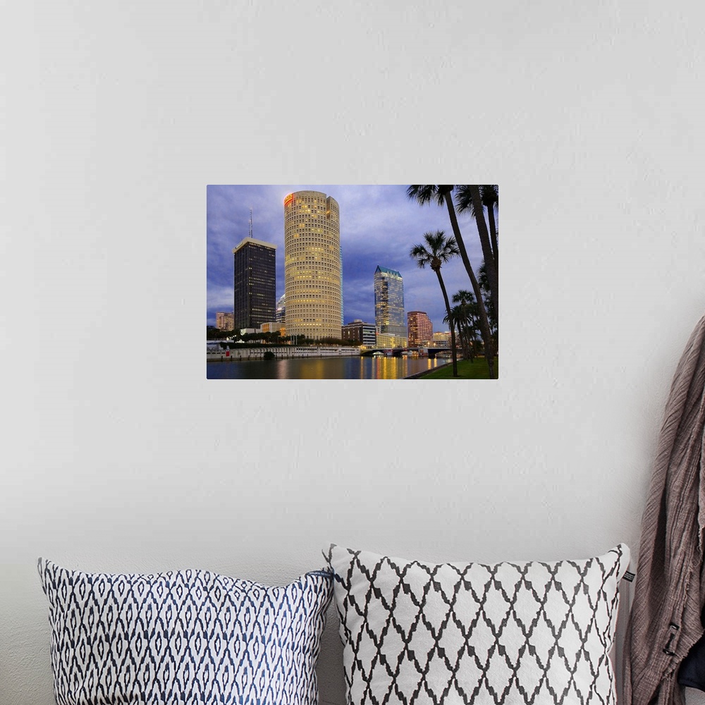 A bohemian room featuring United States, USA, Florida, Skyline from the park of the University and the Hillsborough River