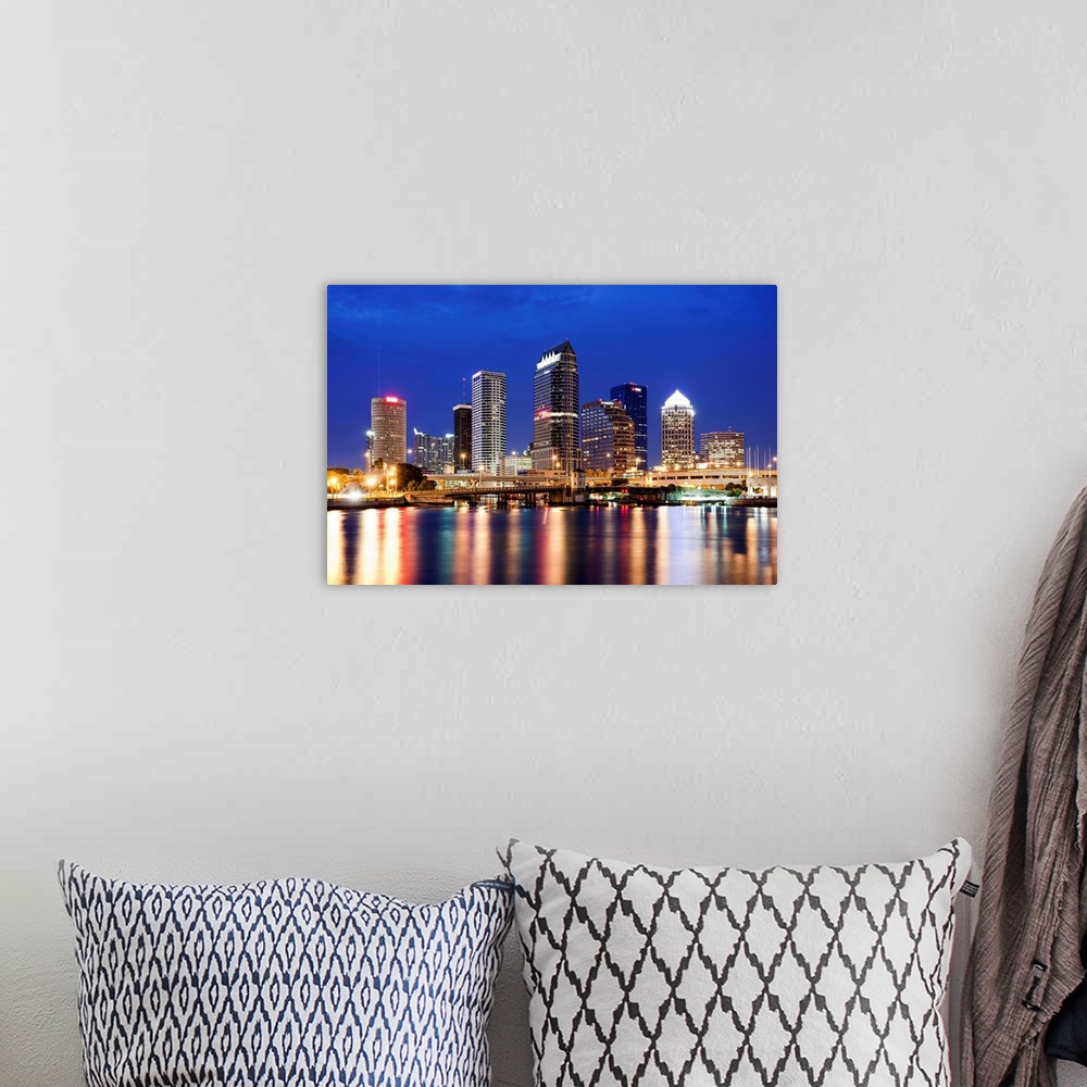 A bohemian room featuring Florida, Tampa, View of the skyline reflected in the Hillsborough River