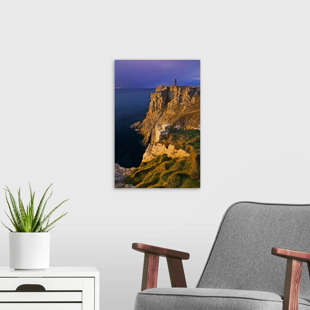A modern room featuring Approaching storm on the cliffs of Pointe du Pen hir, the westernmost point of the Crozon peninsu...