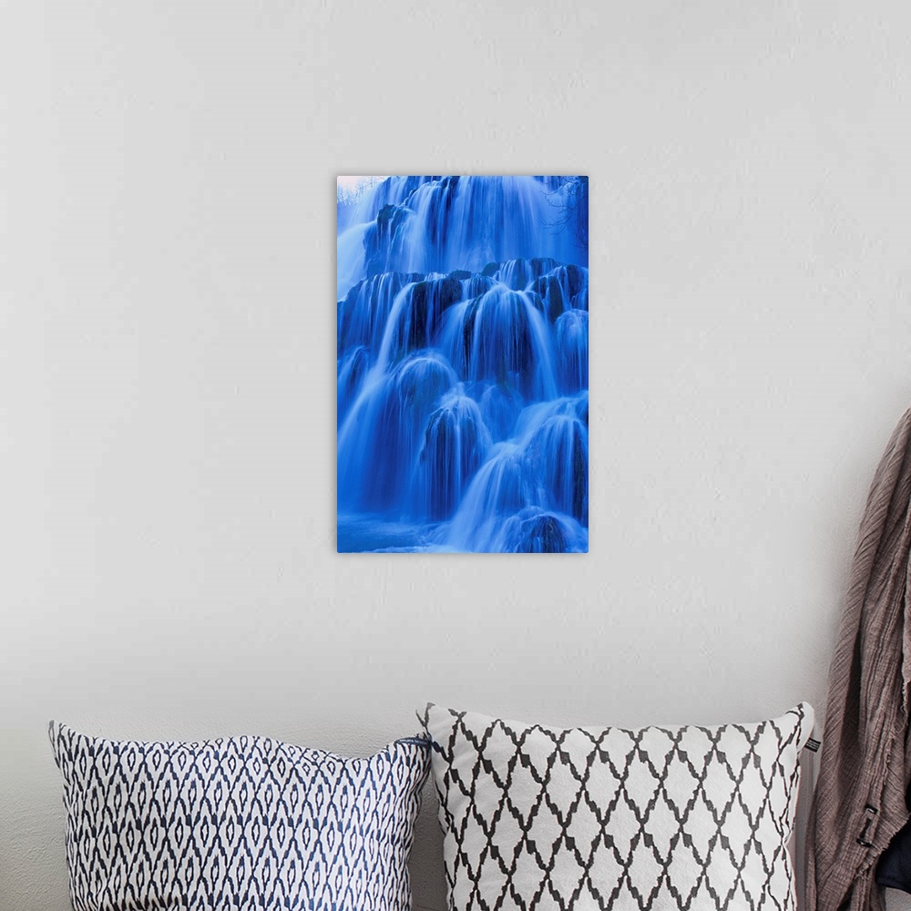 A bohemian room featuring France, Franche-Comte, Jura area, Baume-les-Messieurs waterfall