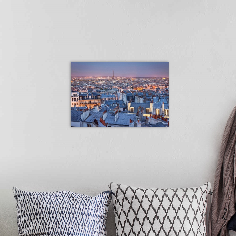 A bohemian room featuring France, Ile-de-France, Ville de Paris, Paris, City view from Montmartre.