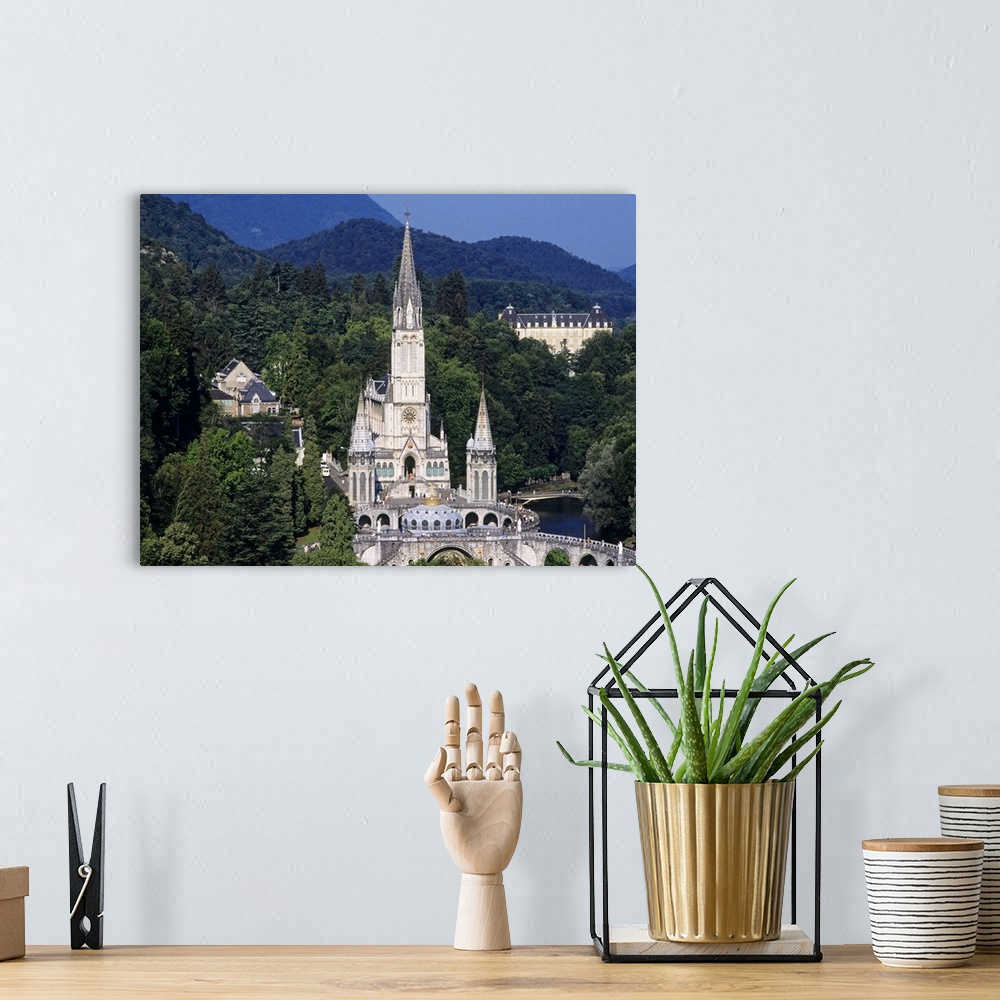 A bohemian room featuring France, Midi-Pyrenees, Hautes-Pyrenees, Lourdes, The basilica and shrine