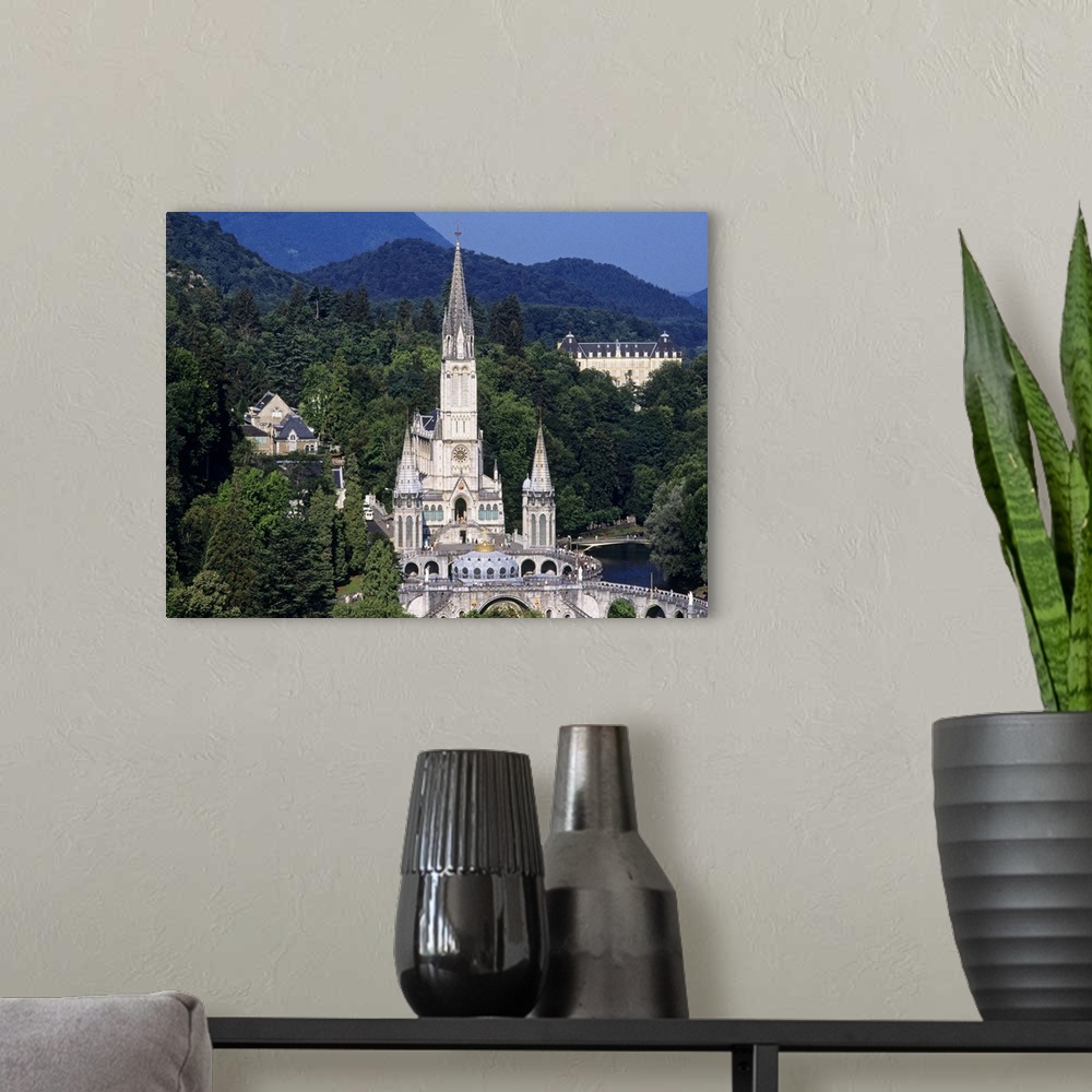 A modern room featuring France, Midi-Pyrenees, Hautes-Pyrenees, Lourdes, The basilica and shrine