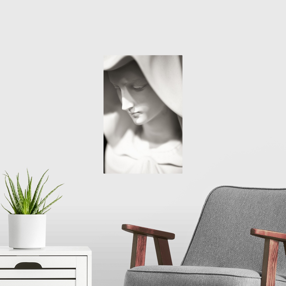 A modern room featuring France, Midi-Pyrenees, Lourdes, Hautes-Pyrenees, Souvenir statue of the Virgin Mary