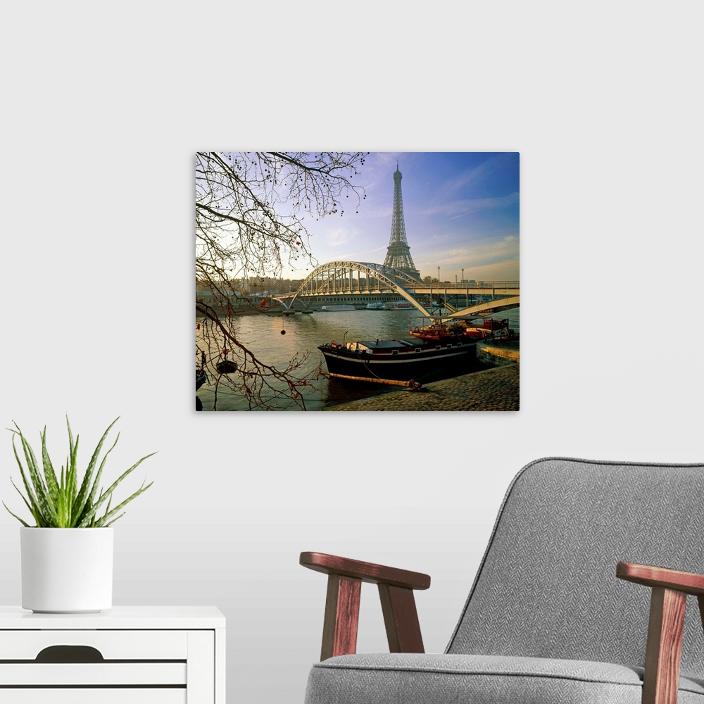 A modern room featuring France, Paris, Eiffel Tower and the Seine River