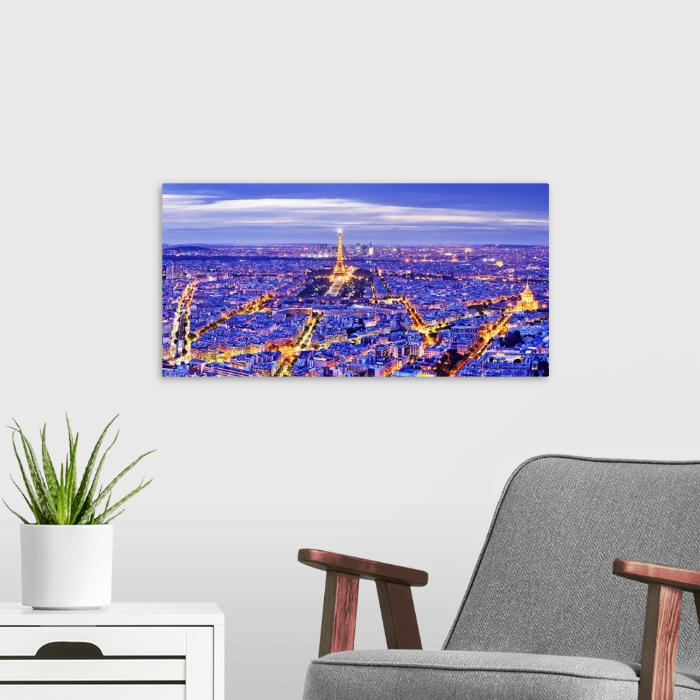 A modern room featuring France, Paris, Eiffel Tower, View of the city