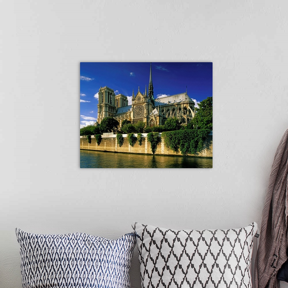 A bohemian room featuring France, Paris, Notre Dame and Seine River