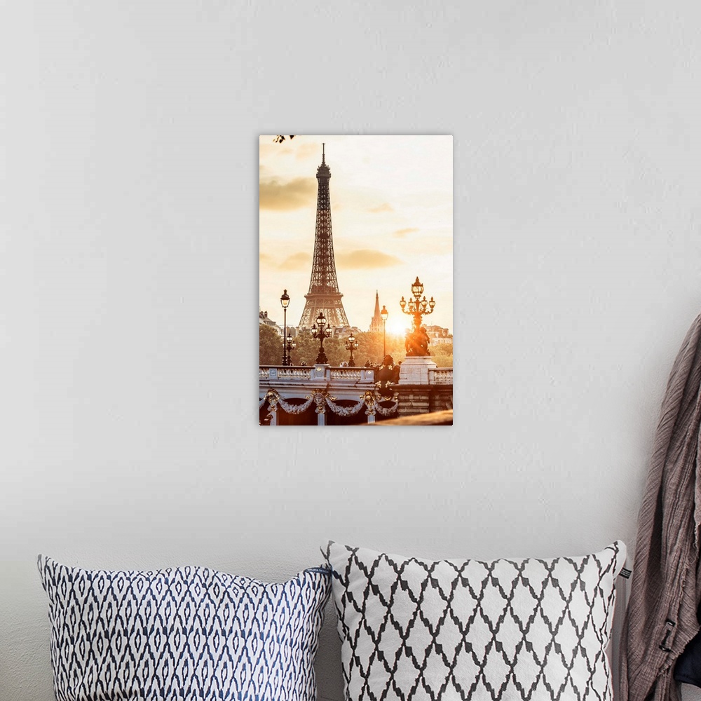 A bohemian room featuring France, Paris, View Alexander III Bridge and Eiffel Tower.