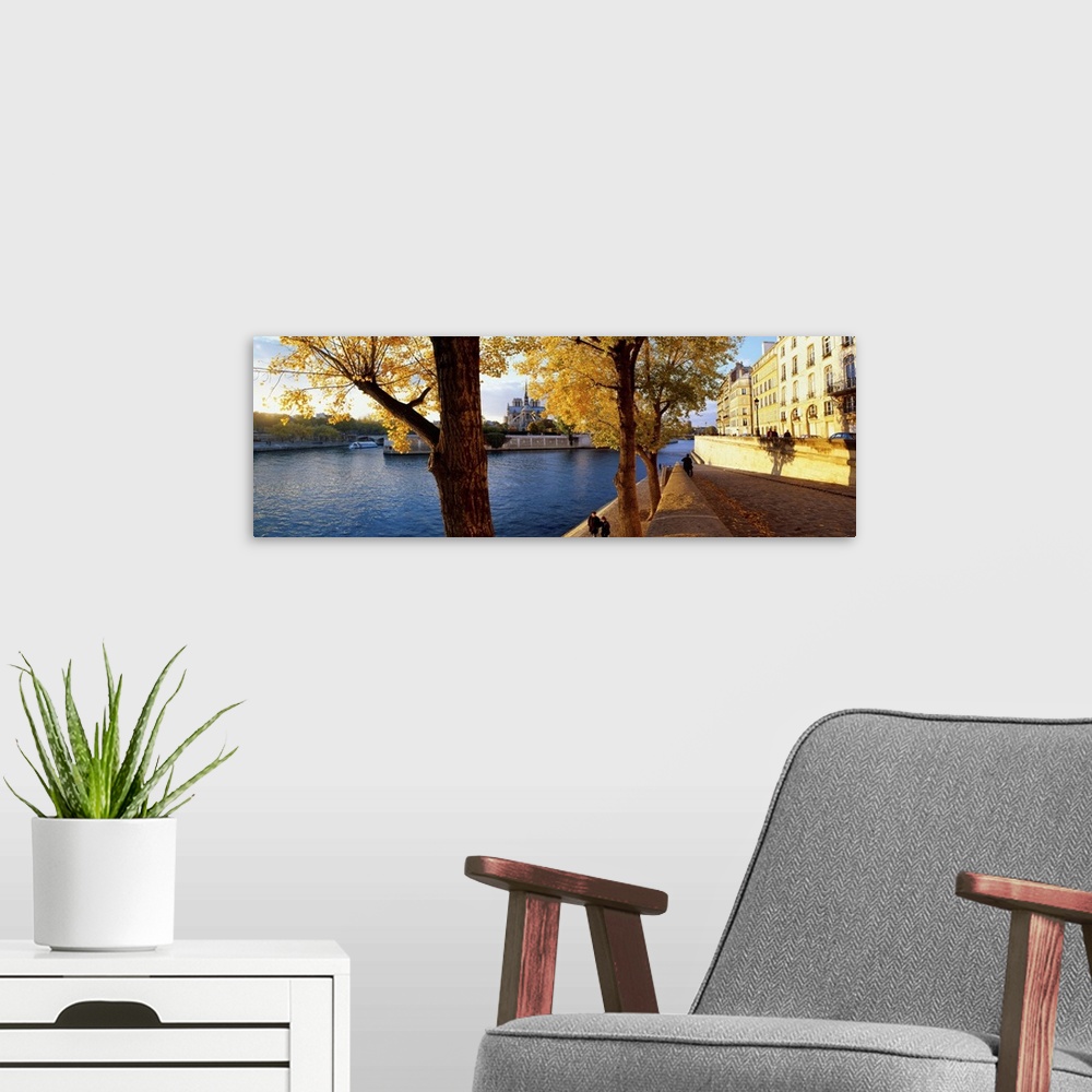 A modern room featuring France, Paris, View of Senna river from Ile Saint Louis towards Notre Dame