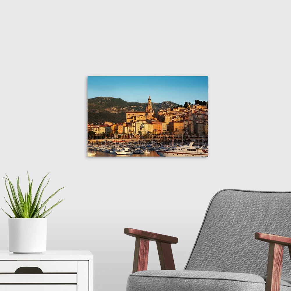 A modern room featuring France, Provence-Alpes-Cote d'Azur, Menton, St Michel basilica
