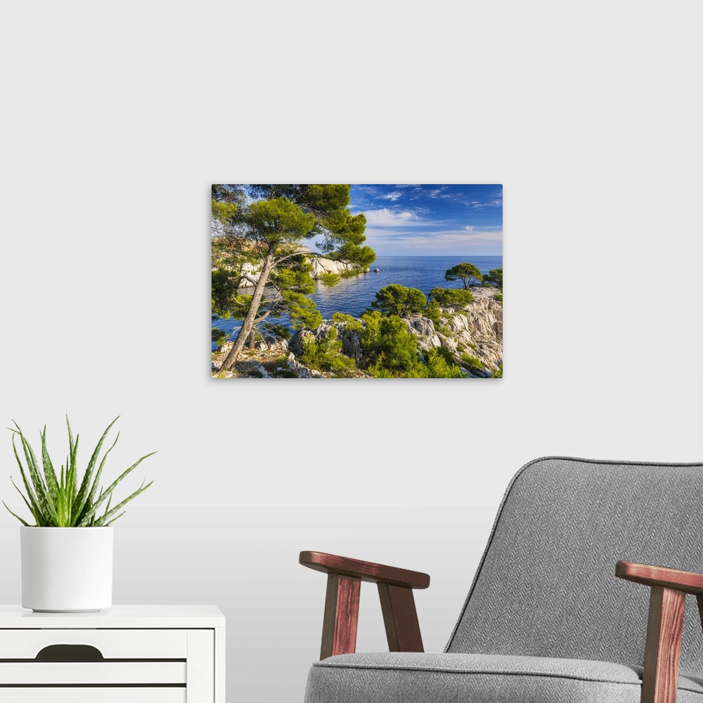 A modern room featuring France, Provence-Alpes-Cote d'Azur, Cassis, Provence, Mediterranean sea, Cote d'Azur, French Rivi...