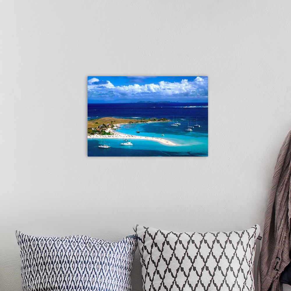 A bohemian room featuring French Antilles, Caribbean, St Martin, Ilet Pinel (islet), beach