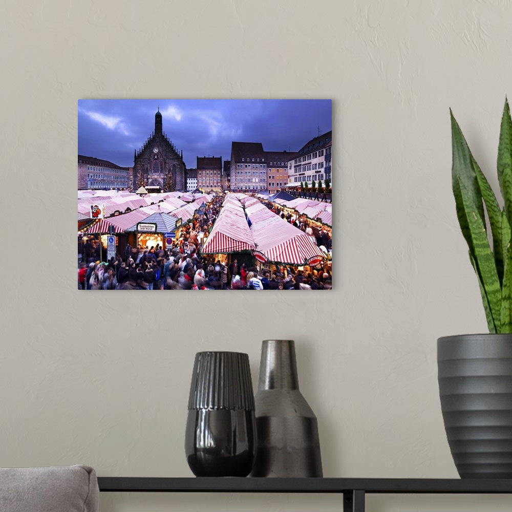 A modern room featuring Germany, Bavaria, Christmas market at Hauptmarkt with Frauenkirche