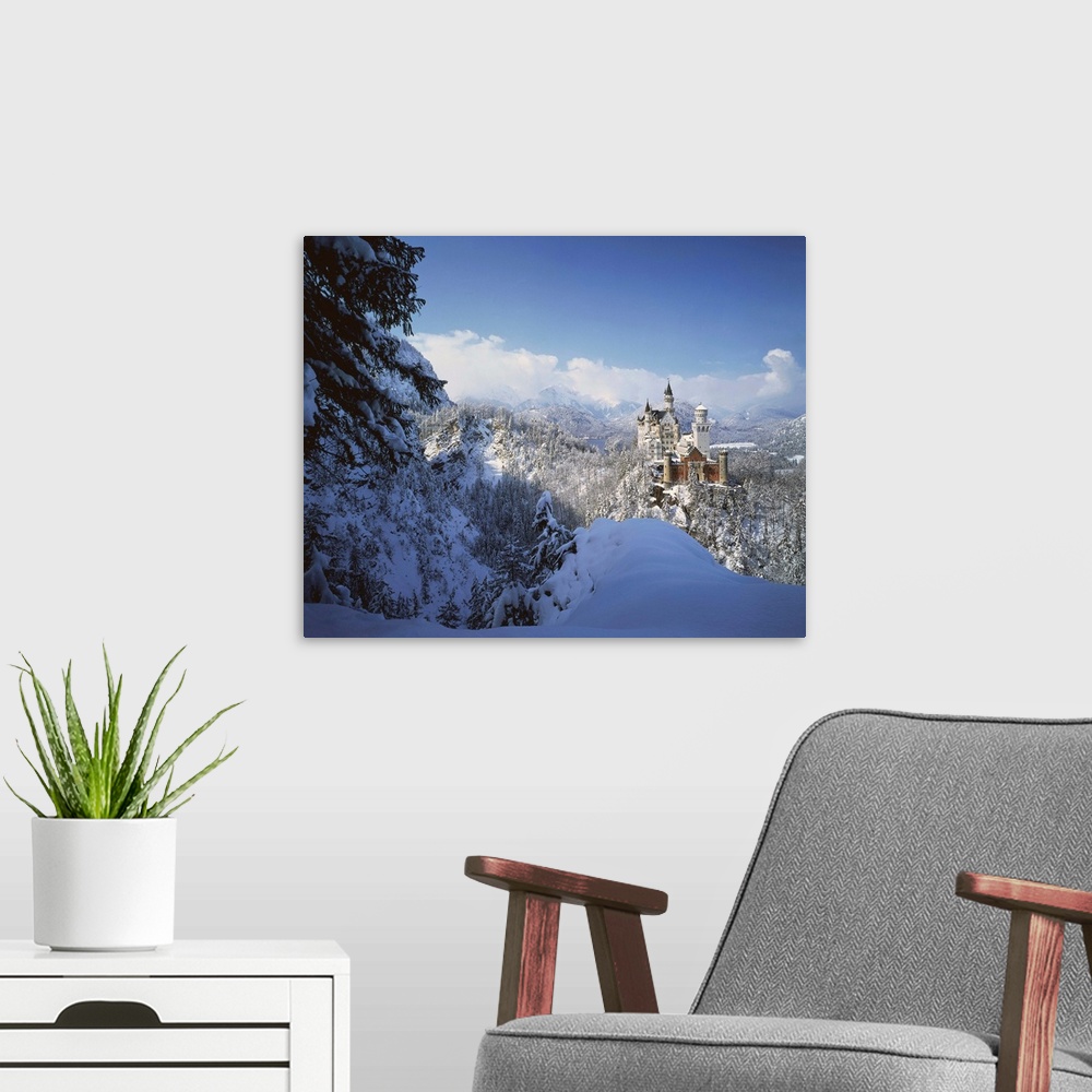 A modern room featuring Winter am Schlo.. Neuschwanstein, F..ssen, Schwaben, Bayern, Deutschland