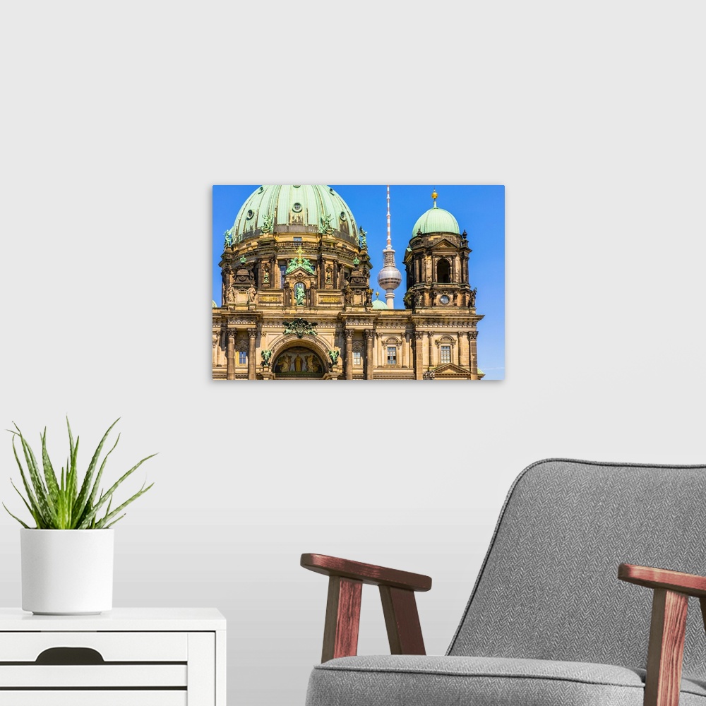 A modern room featuring Germany, Berlin, Berlin Mitte, Berlin Cathedral, Berlin Cathedral with Television Tower in the ba...